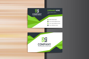 Green creative and clean doublesided business card template