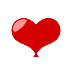 Heart Shaped Red Balloon Icon. Vector Image.