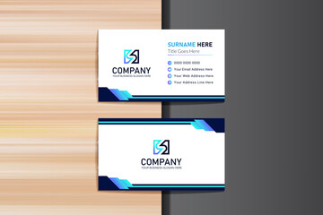 Vector blue gradient modern creative and clean business card template flat design