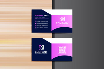 Vector pink gradient professional business card design
