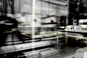 Sweets food industry. Chocolates production line process in food factory