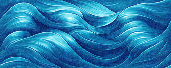Aquatic Wave texture design with copy space 3d illustrated 
