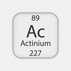 Actinium symbol. Chemical element of the periodic table. Vector illustration.