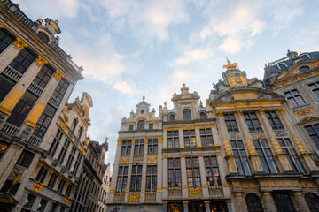 Fototapeta premium Grand place in Brussels , beautiful square during Chrismas evening in Brussels , Belgium : November 29 , 2019