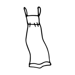 Summer dress doodle style vector illustration isolated on white
