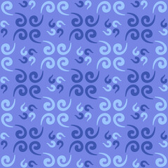 Seamless tile pattern in traditional style. Simple abstract spiral shapes. Flat vector graphics.