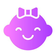 baby girl gradient icon