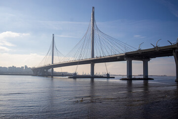 View of the cable-stayed bridge
