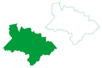 Fototapeta premium Itapiuna municipality (Ceará state, Municipalities of Brazil, Federative Republic of Brazil) map vector illustration, scribble sketch Itapiúna map