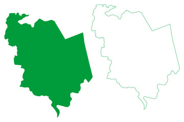 Obraz premium Pacoti municipality (Ceará state, Municipalities of Brazil, Federative Republic of Brazil) map vector illustration, scribble sketch Pacoti map