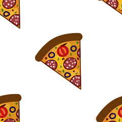 Pizza seamless pattern