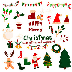 Christmas characters.Cartoon animals bullfinch ,gift.Santa and snowman, holiday tree.