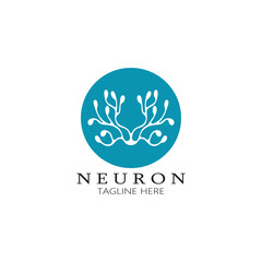 Neuron logo or nerve cell logo design,molecule logo illustration template icon with vector concept