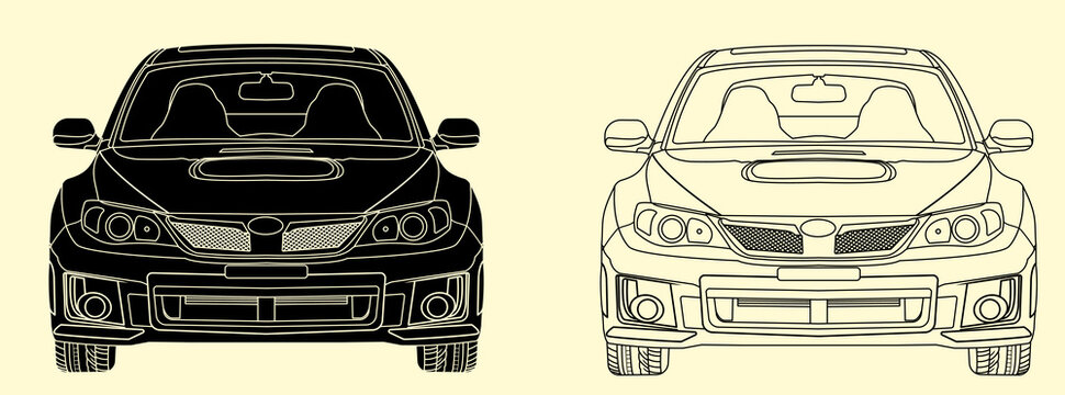 Subaru, Car Front View Illustration Vector Design