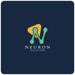 Neuron logo or nerve cell logo design,molecule logo illustration template icon with vector concept