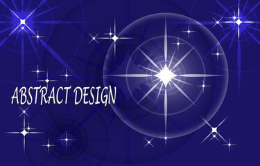 white flare circle star light abstract design