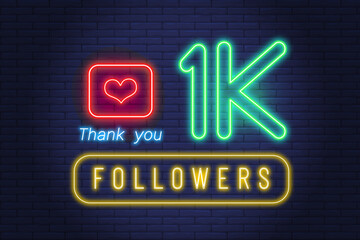 Thank you for followers, people, online social group 1k, celebrate banner, vector illustration