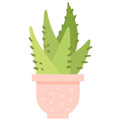 Potted plant flat design style object