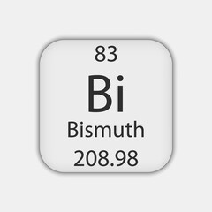 Bismuth symbol. Chemical element of the periodic table. Vector illustration.