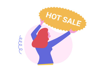 Hot Sale Shopping Vector Illustration