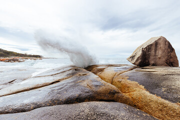 Bicheno Blowhole in Tasmania Australia
