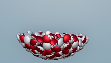 3D rendering of actual colored candy with a flag of Bahrain , isolated 