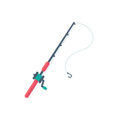 Fishing rod with fishing line Fishermen leisure activities