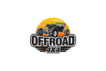 Buggy car rock bouncher logo design 4x4 offroad icon symbol silhouette illustration  © 21graphic