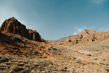 Rock formations on clear day