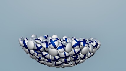 3D rendering of actual colored candy with a flag of Finland , isolated 