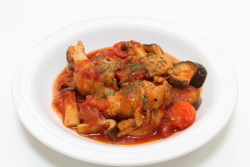 手羽元とナスのトマト煮込み