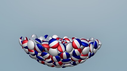 3D rendering of actual colored candy with a flag of France , isolated 