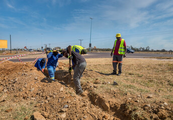 group of manual laborers