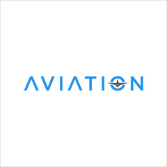 Aviation and airplane logo text design