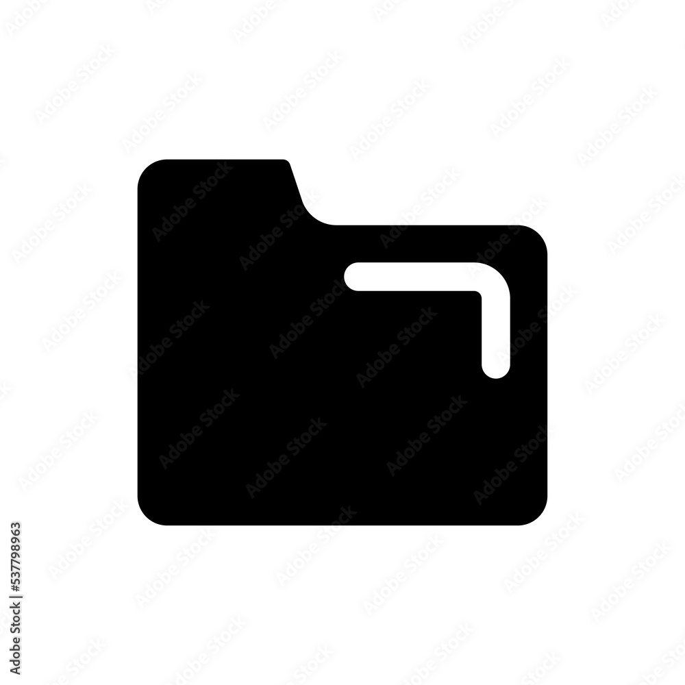 Sticker Folder black glyph ui icon. Online files storage. Digital information. User interface design. Silhouette symbol on white space. Solid pictogram for web, mobile. Isolated vector illustration