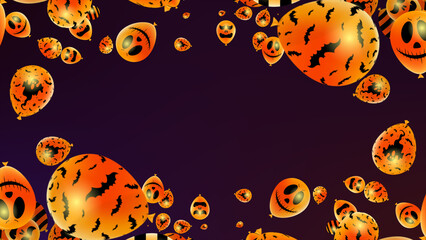 Obraz na płótnie Canvas Happy Halloween Gold Balloons