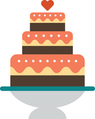 birthday cake illustration in minimal style
