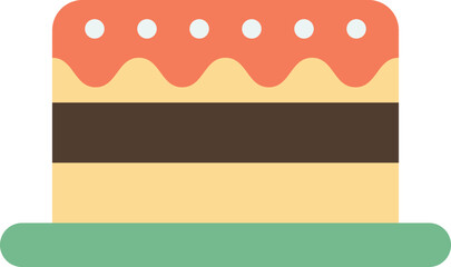 birthday cake illustration in minimal style