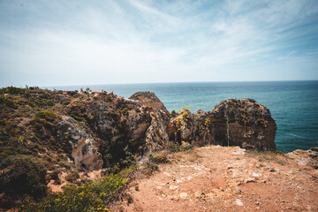 Fototapeta na wymiar Coastal landscape with sea, rocks, beaches and horizon 