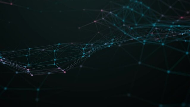 Network technology abstract background Motion graphics abstract animation on black background.