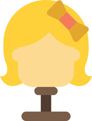 wig display mannequin head illustration in minimal style