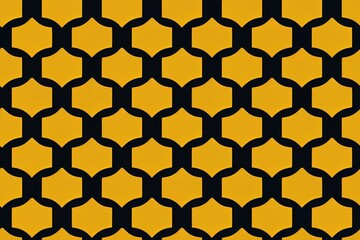 2d yellow geometric pattern. Seamless pattern with rounded shapes.