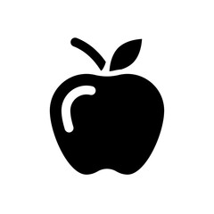 Fruit black glyph ui icon. Delicious and sweet fruit. Fresh, juicy product. User interface design. Silhouette symbol on white space. Solid pictogram for web, mobile. Isolated vector illustration