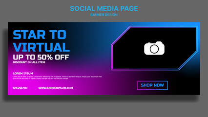 start to virtual cover page design, web banner page design