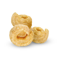 Crispy Pork, Pile of pork rind isolated on transparent background (.PNG)