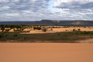 beautiful sunlit sand dunes in jalapão national park