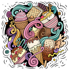 Obraz na płótnie Canvas Ice Cream cartoon vector illustration