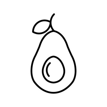 recommend clip art: avocado outline icon color editable