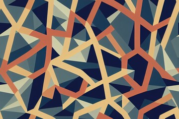 Geometric abstract pattern with connected line and dots. Graphic seamless background. Modern stylish polygonal backdrop for your design. 2d illustration
