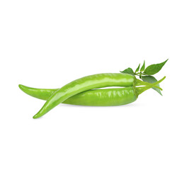 Green pepper with leaves isolated on transparent background (.PNG)